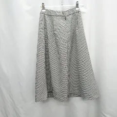 ◇ ⊂ any SiS エニィスィス 千鳥柄 ひざ丈 フレア スカート サイズ2 ブラック　ホワイト レディース E  【1505220015111】