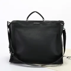極美品 フェンディ ピーカブー セレリア モンスター アイ 2WAY レザー ビジネス バッグ 斜め掛け ショルダー 黒 A4 メンズ EEM V28-2【中古】のサムネイル