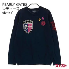 PEARLY GATES パーリーゲイツ ウール ニットセーター ワッペン ネイビー系 0 [240001834774]