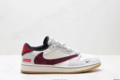 Travis Scott x Air Jordan 1 Reverse Mocha AJ1 逆さフック TS ライトニング コラボレーション ロートップ カルチャーバスケットボールシューズ