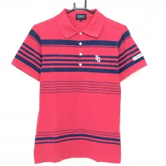 パーリーゲイツ 半袖ポロシャツ レッド×ネイビー ボーダー  メンズ 4(M) ゴルフウェア PEARLY GATES