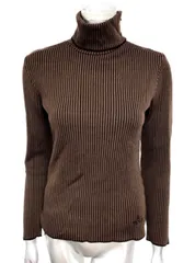 ひと目でFENDI【極美品】FENDI フェンディ ロゴ刺繍 タートルネック レディース ニット セーター トップス ストライプ S-M位　2A9