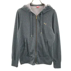 PUMA プーマ 長袖 ジップパーカー L グレー レディース 古着