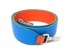 ■新品同様■ FENDI フェンディ ストラップユー レザー バッグ用 ショルダーストラップ 肩掛け ブルー系×オレンジ系 BK4776