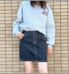 ブラックデニムステッチ使いミニスカート