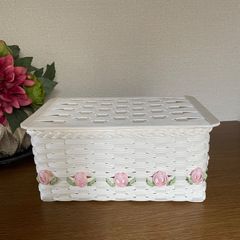 マスクケース  ピンクのバラ　クラフトバンド