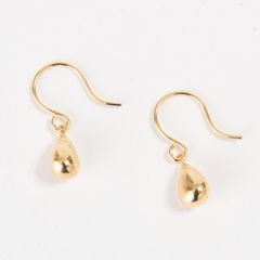 新品 K18 菱形チャームピアス 揺れるフック 17mm イエローゴールド 