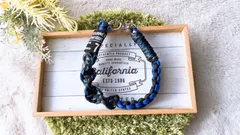 パラコード✶スマホストラップ✶ショート手首用✶ハンドストラップ✶ストラップホルダー付✶ブルーブラックカモ☓ブラック☓ブルー