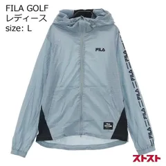 FILA GOLF フィラゴルフ ナイロンジップパーカー ボーダー柄 ブルー系 L [240001911212]