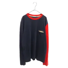 MARNI (マルニ) Raglan Pocket L/S Tee ラグラン ポケット 長袖Tシャツ カットソー ネイビー/レッドのサムネイル