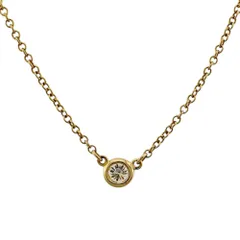 ティファニー バイザヤード 約0.08ct ネックレス 18金 K18イエローゴールド ダイヤモンド レディース  TIFFANY&Co.  中古 ティファニー