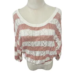 【50％OFF】INGNI ボーダーニット　ピンク　七分袖　レディース　Mサイズ