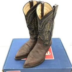 Φ Tony Lama トニーラマ ウエスタンブーツ カントリーブーツ ツートーン 切替え US81/2 26.5cm ブラック ブラウン 90s OLD オールド