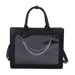 ハルジオ 推し活バッグ 痛バッグ ショルダー トート 痛バ 小さめ ミニ ハンドバッグ ショルダーバッグ トートバッグ 2WAY 痛バック レザー調 高級 黒 白 ブラック ホワイト ゴシック ゴスロリ 地雷系 量産型 かわいい おしゃれ 鞄 人気 (ブラック