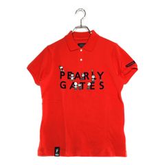 中古 レディース パーリーゲイツ PEARLY GATES 半袖ポロシャツ 1(M) 赤系 レッド スヌーピー