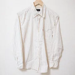 (^w^)b LEVI’S リーバイス プレミアム レッドタブ 長袖 シャツ トップス 羽織り ストライプ 胸ポケット ボタンダウン オシャレ シンプル カジュアル コットン 綿100% ベージュ系 メンズ サイズM