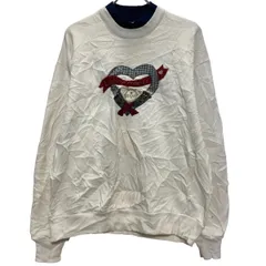 Gopher ロゴスウェット トレーナー L ホワイト ネイビー プルオーバー 裏起毛 ダブルネック USA製 90s 古着卸 アメリカ仕入 a703-5681