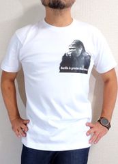 ゴリラＴシャツ　西ゴリラのＴシャツ　ニシローランドゴリラ　ゴリラは人間より偉大だ　動物Ｔシャツ　ゴリラのメッセージＴシャツ