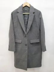 ◇ BLISS POINT ブリスポイント ウール混 ロング バックスリット 長袖 コート サイズL ダークグレー レディース P  【1403110011109】のサムネイル