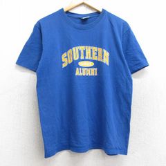 M/古着 半袖 ビンテージ Tシャツ メンズ 90s サザンジャガーズ アルムナイ コットン クルーネック 青 ブルー 25aug28 中古