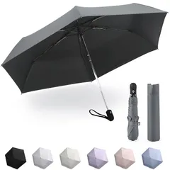 【194g超軽量・風に強い高強度アルミ製傘骨】 日傘 uvカット 折り畳み 【UPF50＋認証済み・ワンタッチ自動開閉・錆が発生しにくい】 折りたたみ傘 遮光遮熱 撥水耐風 紫外線対策 超コンパクト 晴雨兼用 日傘兼用雨傘 傘 レディース メンズ (ダーク