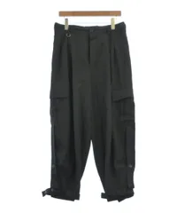 ソウシオオツキ 20SS サーマルパンツ アシンメトリー スリット 春夏 黒 SOSHIOTSUKI - 【25SS】3 タック ワイド トラウザー / 3 TUCK