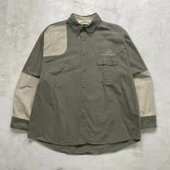 bob allen ボブアレン ハンティングシャツ ガンパッチ 袖切り替え ボタンダウン メンズ2XL相当 【SS2506】