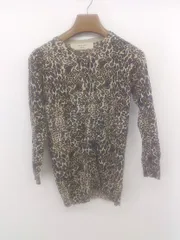 ◇ ZARA KNIT ザラ 総柄 長袖 ニット カーディガン サイズEUR S USA S MEX 26 ベージュ ブラック ブラウン系 レディース P  【1302280005065】