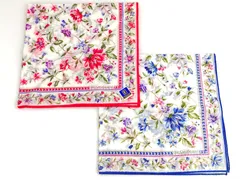 未使用　イヴ・サンローラン　Yves Saint Laurent　YSL　ハンカチ　2枚セット　花柄　47cm×47cm　送料無料