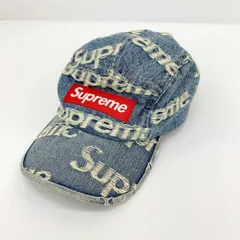 Supreme シュプリーム Frayed Logos Denim Camp Cap フレイドロゴ デニム キャンプ キャップ ボウシ 帽子 メンズ ブルー 服飾 DF16910■