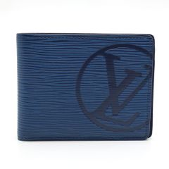 【楠本質店/元住吉】ルイヴィトン　ポルトフォイユ・ミュルティプル/2つ折り札入れ　LVサークル　エピ/ブルー　M63515【中古】