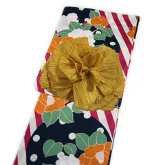 浴衣 2点 セット 綿紅梅織 （オレンジ系）浴衣/帯/ レディース 女性 和装 デート お祭り 夏祭り 花火