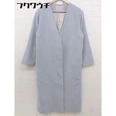 ■ 31 Sons de mode トランテアン ソン ドゥ モード 長袖 ノーカラー コート サイズ38 ブルー レディース  【中古】 【1106030002683】