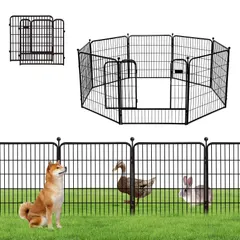 【人気商品】Shinyever 犬 サークル 中大型犬用 犬 ケージ ペットフェンス ペットサークル 犬 ゲージ 幅150*奥行75*高80cm パネル6枚 スチール製 全成長期使用可 複数連結可能 折り畳み式 組立簡単 (ブラック 高さ80cm 6枚)