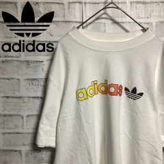 80S VINTAGE ADIDAS USA製フットボール ジャージ TシャツM adidas - M【ADIDAS/アディダス】80s USA製 両面トレフォイル