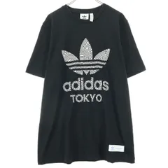 adidas アディダス トレフォイルロゴ 半袖 Tシャツ XL ブラック メンズ 古着