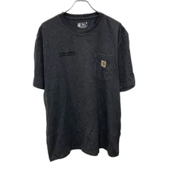 carhartt 半袖 ロゴTシャツ L チャコール プルオーバー ポケット付き ストリート カーハート 古着卸 アメリカ仕入 a705-5637