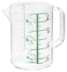 持ち手付 熱湯対応 かわいい 目盛り付 おしゃれ 日本製 使いやすい 600ml 注ぎやすい 大 料理用 メジャーカップ クリア スヌーピー ウッドストック 計量カップ MC-2 OSK(オーエスケー)