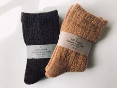 靴下｜【たむら靴下店】silk layerd natural wool socks シルク二重ソックス
