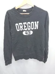 ◇ ⊇ Champion チャンピオン ロゴ 長袖 プルオーバー トレーナー サイズＭ ブラック レディース E  【1411070014924】