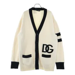 DOLCE & GABBANA (ドルチェアンドガッバーナ) ロゴプリントウールカーディガン GXK45Z ホワイトのサムネイル