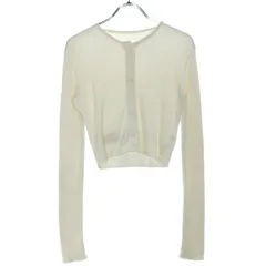 e BIOTOP ヨー ビオトープ U silk cotton short cardigan シルクコットンニットカーディガン EEK-33020-A ホワイト Fのサムネイル