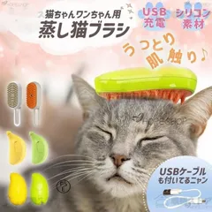 猫ブラシ 蒸し 猫蒸し スチーム ブラシ 長毛 短毛 ペット 猫 犬 蒸気 充電器 USB スチーム ブラッシング マッサージコーム