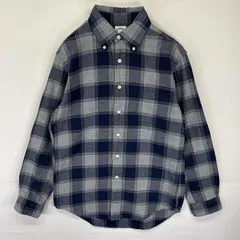 古着 ブルックスブラザーズ Brooks Brothers 長袖 ネルシャツ ボタンダウン チェック柄 リネン ポケット 1818 REGENT S  ネイビー メンズ