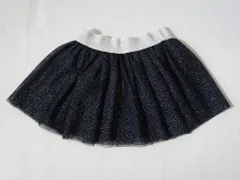 プチバトー petit bateau アウトレット 子供服 女の子 3歳 95cm ベビー服 スカート 紺 チュール シルバー ラメ 春 夏 秋 冬 ★4 ボトムス ガールズ 女児 キッズ ベビー 【中古】 ユーズド こども