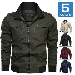 ミリタリージャケット メンズ ジャケット 作業着 ブルゾン 作業服 立ち襟 スリム アウター カジュアル 長袖 防寒 春秋 おしゃれnaduo01