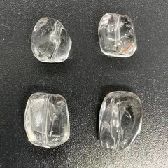 透明感　水晶　タンブル型　ビーズ　4個 資材　天然石　②
