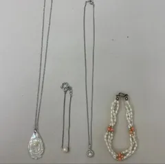 N 処分価格【中古】★175 パールアクセサリー4セット 本真珠 お得 セット売り ブレスレット ネックレス