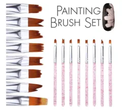 フラワーアートジェルネイルブラシ8本セット