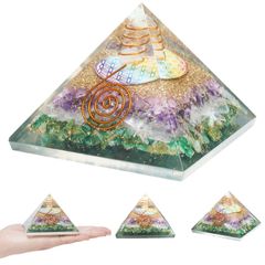 【特価商品】Stones Pyramid Healing Reiki Pyramids Crystal Saver Chakra emf Collection orgone Quartz organite Rose Home & Enlightened Ame